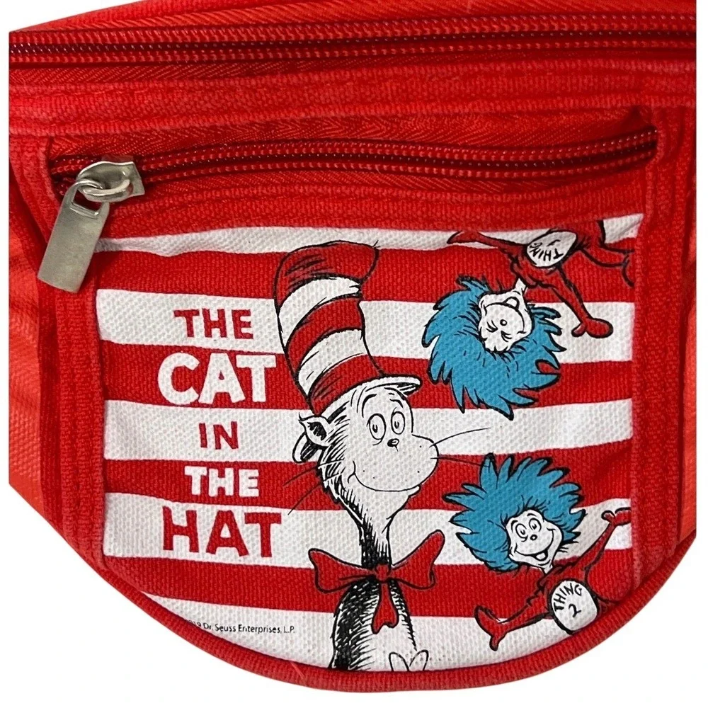 Dr. Seuss Red White Cat In The Hat Fanny Pack Purse‎ Character Multi Pocket